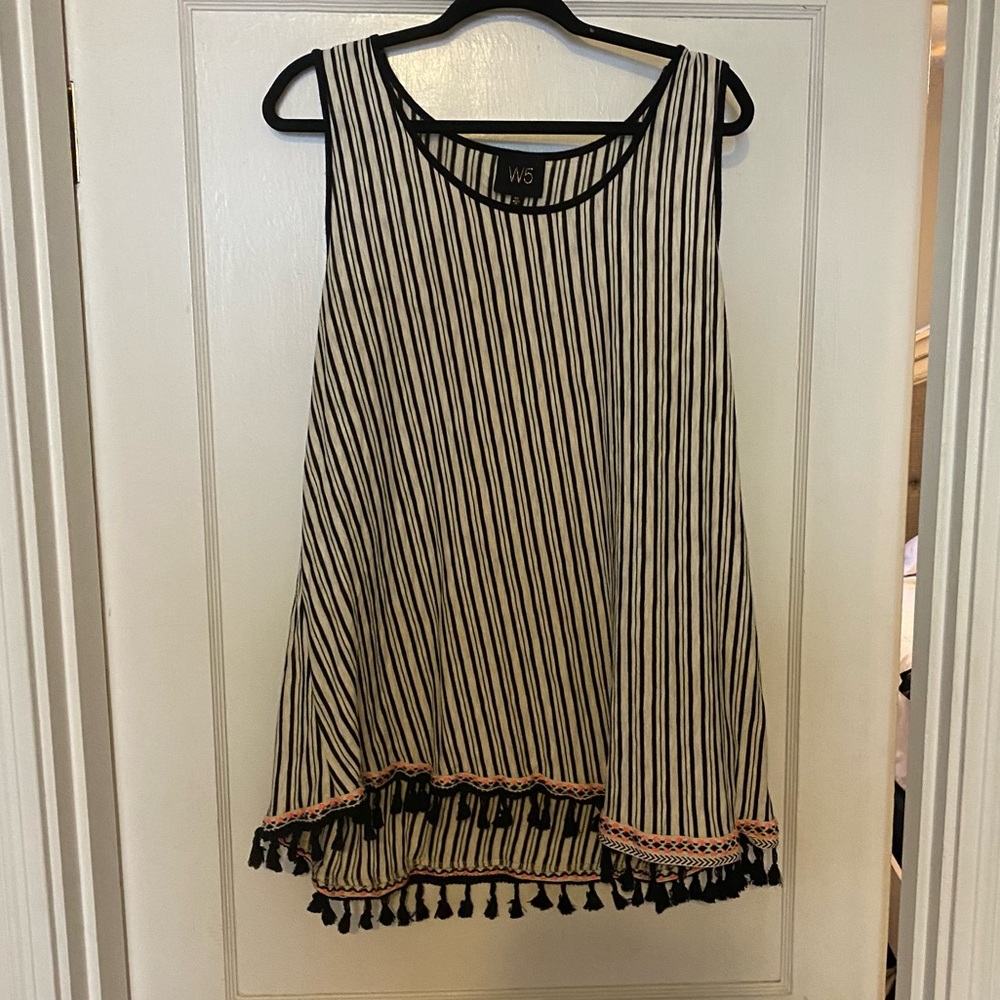 1XL Striped Tassel Tank Top